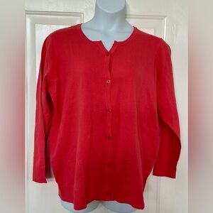 NWOT Liz Claiborne Coral Cardigan 2X